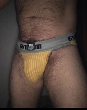 GYM Men Jockstrap 2” Waistband Underwear Yellow Very Similar To BIKE Size Medium