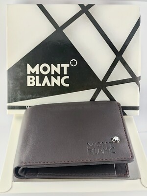 Premium Montblanc Soft Dark Brown Color Leather Bi-Fold | Men's Wallet