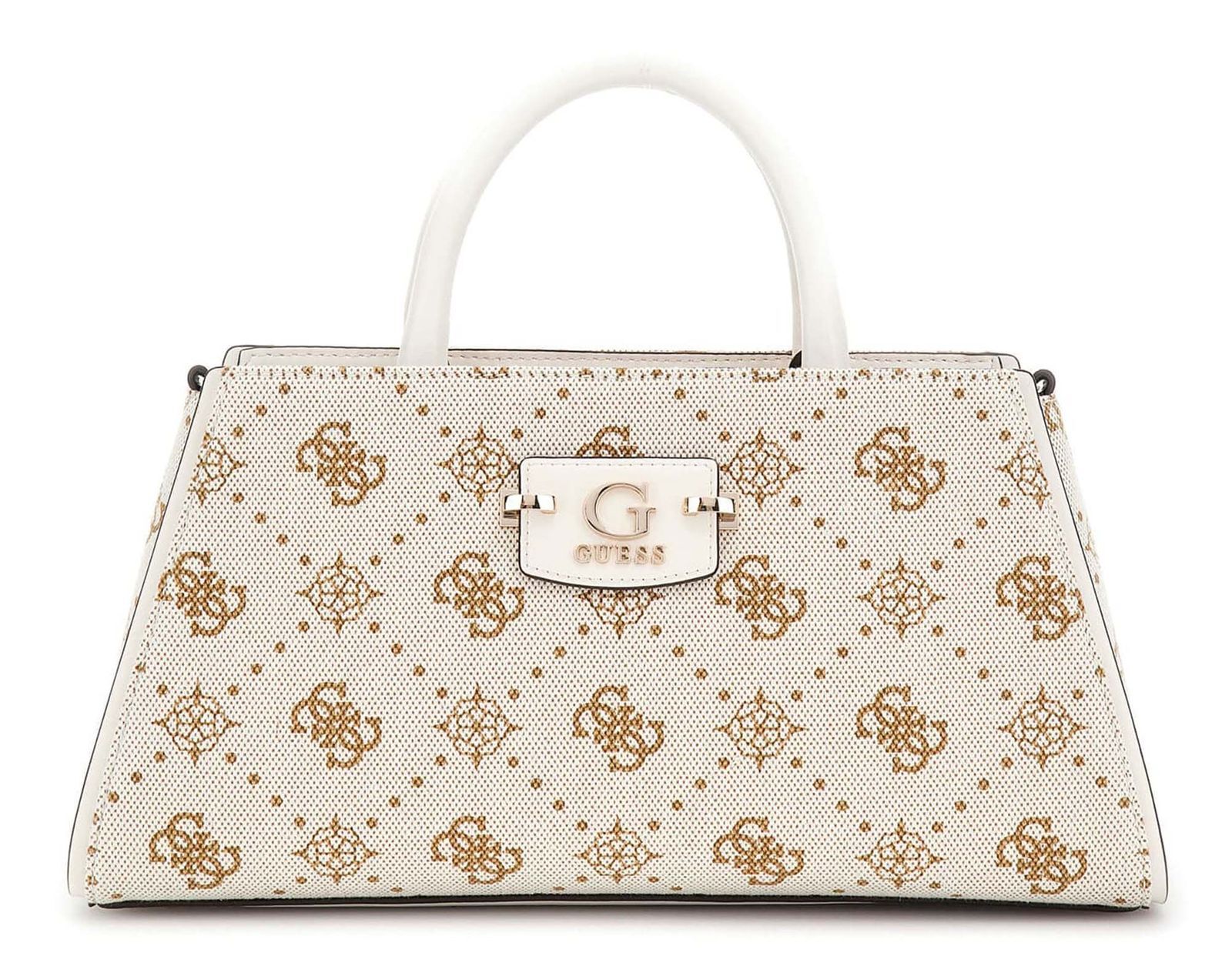 GUESS handbag Neda Girlfriend Satchel Cream White Logo