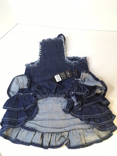 Parisian Pet Denim 6 Tier Ruffled Dress Dog Size Medium NWT - Picture 3 of 3