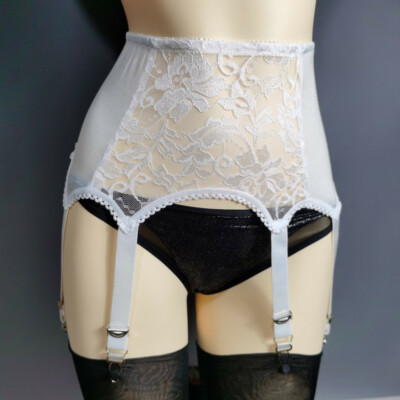 Damen Vintage Garter Belt Mieder Hüfthalter Strumpfgürtel Strumpfhalter 6  Straps