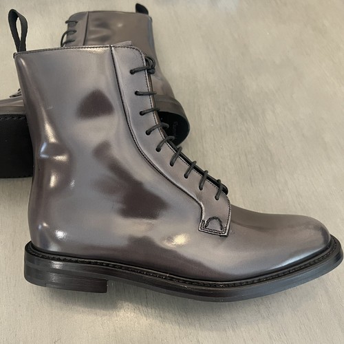 $1450 CHURCH’S Alexandra Polished Binder Lace Up Ankle Boot Zip Leather Grey 4.5 - Picture 7 of 15