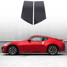 Real Carbon Fiber Exterior Car Window Pillar Cover For Nissan 370Z Z34 2009-2019