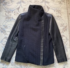 Helmut Lang Black Leather & Fabric Biker Style Jacket M