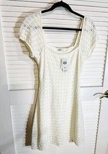 Hollister Women’s Dress M Beige Sweater Mini  Cotton Stretch Lined NWT