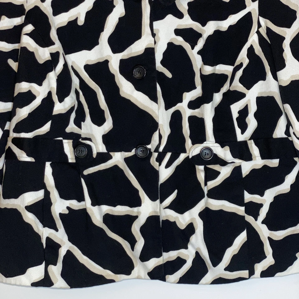 Женская куртка East 5th 2X черный белый жираф анималистический принт блейзер Plus - Изображение 3 из 4