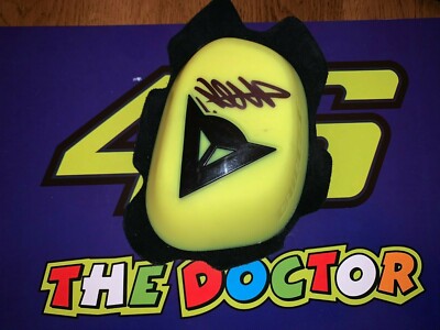 Valentino Rossi (#46) signed Dainese Yellow Slider + COA + Photo Proof -1