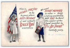 1911 Call For You Next Sunday Rally Day Protest Manchester Connecticut Postcard