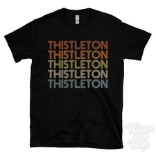 THISTLETON REPEATED RETRO STYLE T-SHIRT mens & womens novelty cool name gift