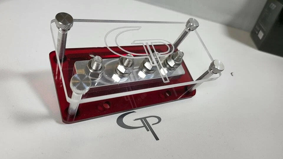 GP 4 Spot Universal Distribution Block Car Audio wire 2/0 1/0 awg gauge red clea - Image 4 of 4