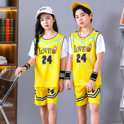 Basketbaloutfit voor Kinderen, 2-delig Kinderen Basketbal Jersey, Mouwloze Kinderen Basketbal Set en Basketbal Shorts, 4-14 Jaar Geschenk voor Jongens (Blauw,XS
