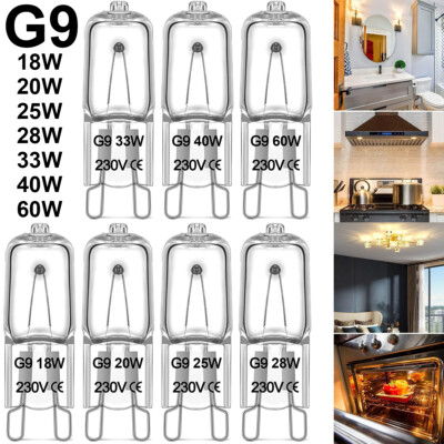 10X G9 Type Bulb Lamps 20W 25W 33W 40W 60W Watt Warm White Bulbs Pen Base 230V