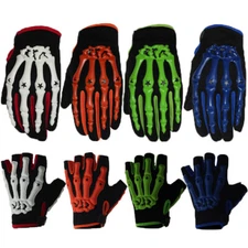 Motorcycle Racing Full Finger Half Finger Skull Driving Gloves for Mens Womens
