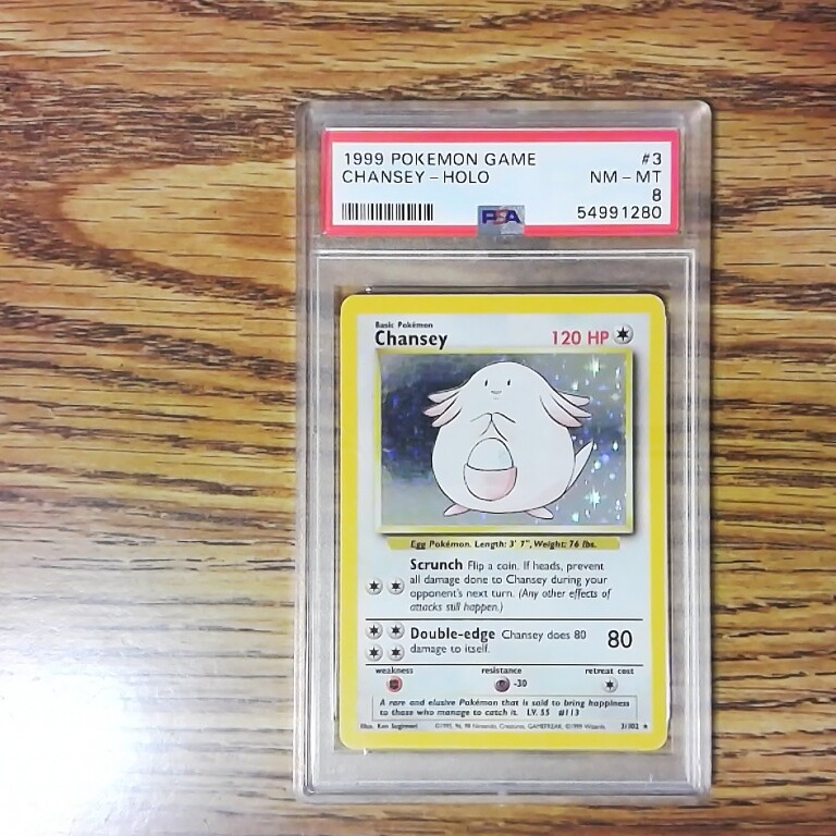 Original BASE SET Chansey 3/102 Reverse Holo Graded Pokemon Card