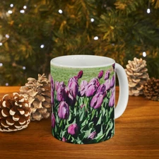 Beautiful and colorful Tulips Mug 11oz, Awesome Tulips, Gift Coffee or Tea Mug