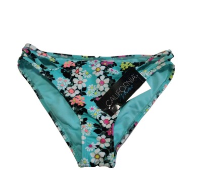 California Waves Swim Bottom Women's Small Floral Bikini Hugger Beach Island