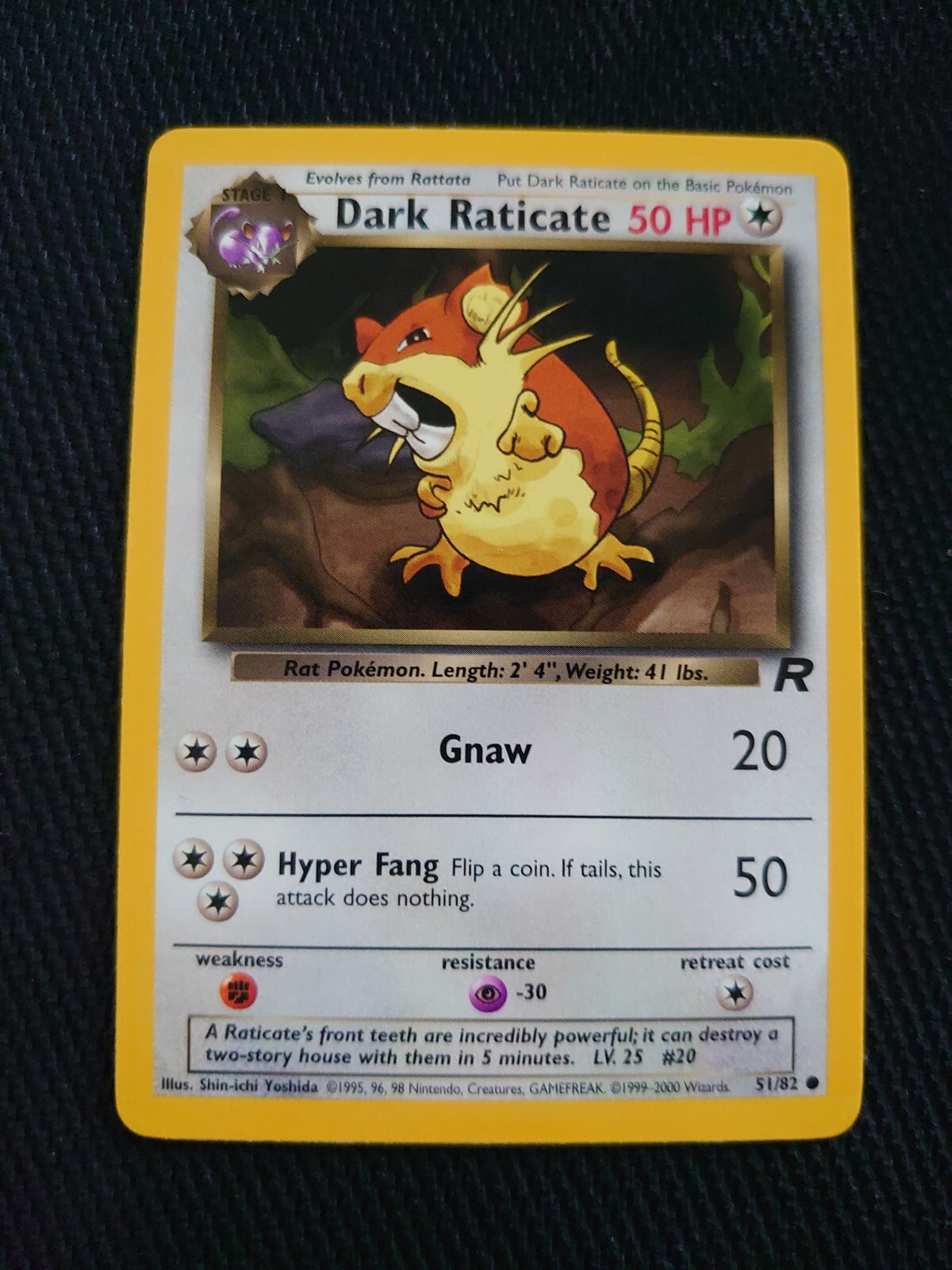 Pokémon TCG Dark Raticate Team Rocket 51 Regular Unlimited Common NM