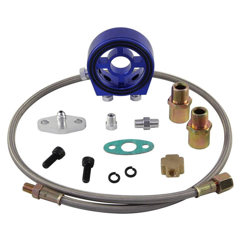 Oil Sandwich Adapter Plate+Feed Line T3 T4 For Toyota Ford Mitsubishi Audi Opel - Изображение 2 из 4