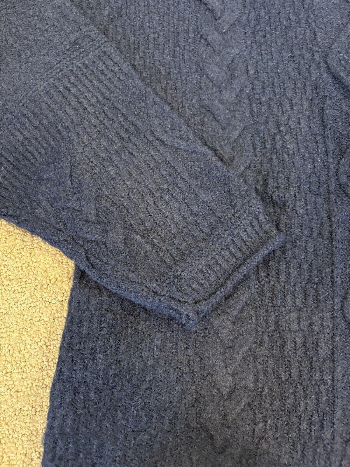 Universal Thread Cable Knit Sweater Navy Blue Siz… - image 3