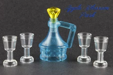 NEW Lego Minifig Trans BLUE JUG w/4 Cups - Pirate Friends Food Wine Flask Bottle