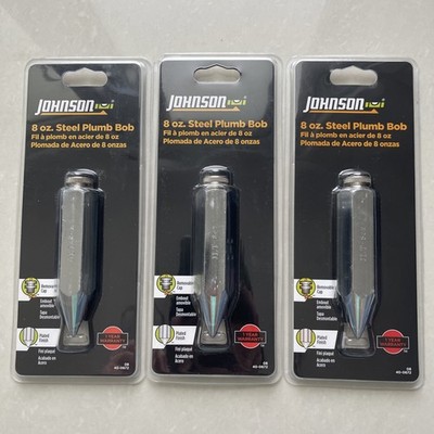 JOHNSON LEVEL & TOOL 8oz STEEL PLUMB BOB  NEW (3 Pack)