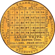 CWT~ 1863 NEW BOSTON CT280A-1b ~ R7 ~ AARON WHITE ~ NGC MS67 ~ TIED FINEST KNOWN