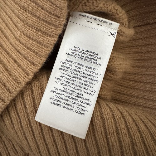 LRL Ralph Lauren Pullover Zopfmuster Wolle Kaschmir M Mock Neck Boxy Oversized - Bild 10 von 17