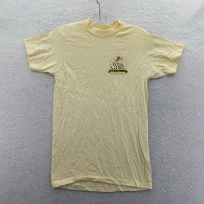 Hanes Shirt Womens Small Vintage Squirt Wine Cooler Yellow Cotton Blend USA Made