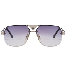 Mayb ch 25025 Sunglasses Silver Frame Gray Gradient Lenses 60-13-145mm UV