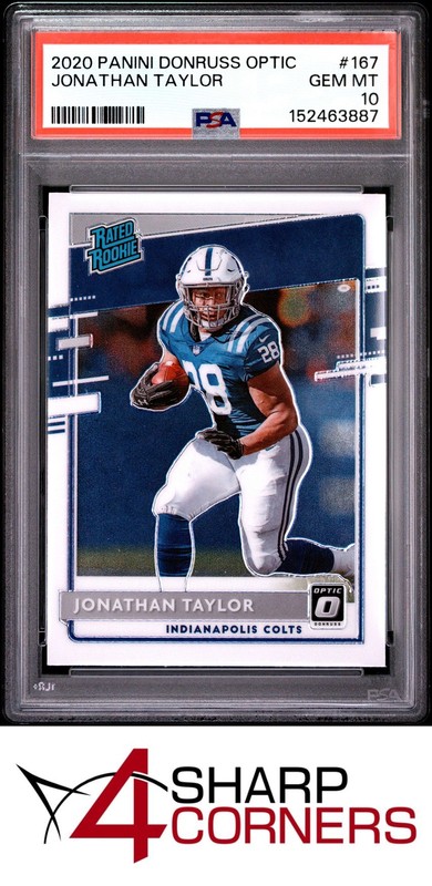 2020 PANINI DONRUSS OPTIC #167 JONATHAN TAYLOR RC COLTS PSA 10