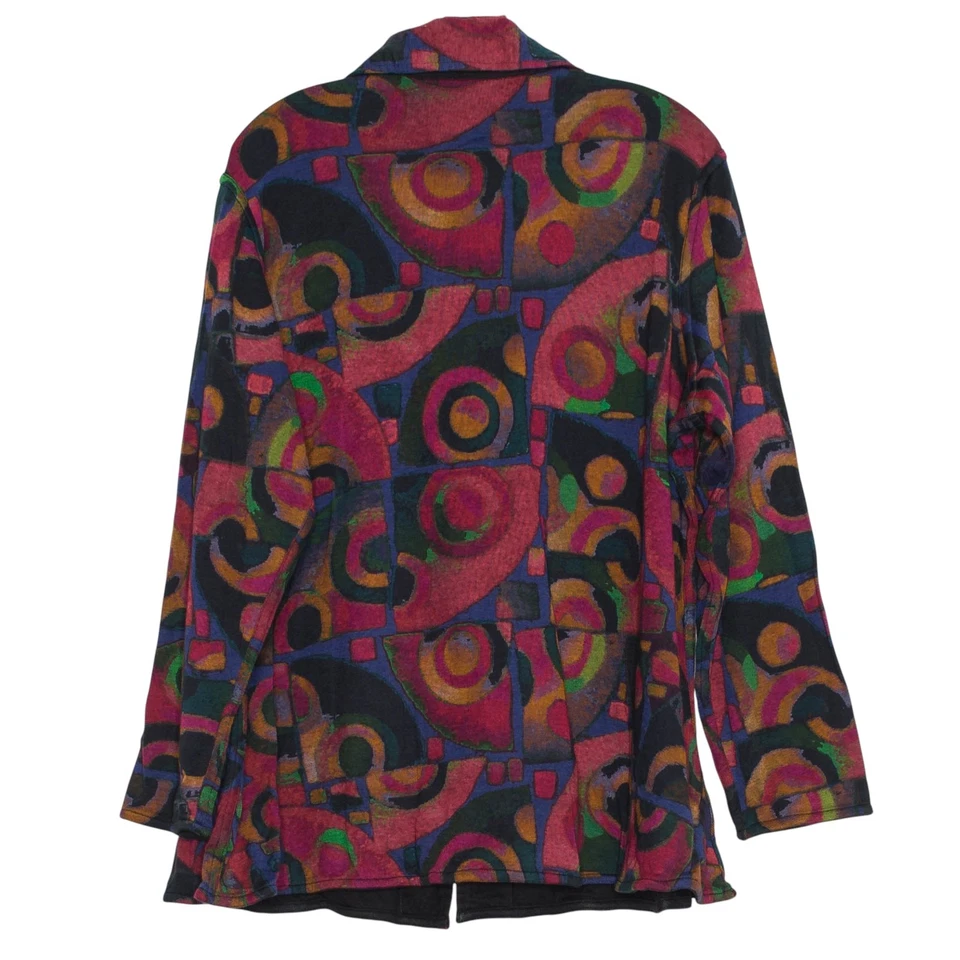 NUEVO CON ETIQUETAS Chaqueta de Perejil y Salvia Reversible Boho Abstracta Colorida Retro Funky Artística 1X Foto 2 de 4