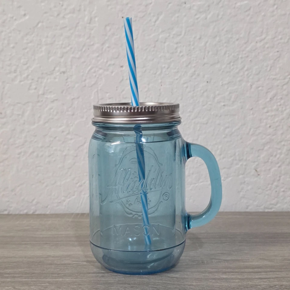 Aladdin Insulated 20oz Plastic Mason Jar Tumblers Travel Mugs Set Of 2 - Image 3 of 4