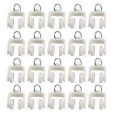Curtain Track Rollers Plastic Twin Wheeled Carriers 13mm Dia 30Pcs