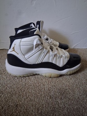 Air Jordan 11 Retro Gratitude DMP GS Size 5Y Youth White Black Metallic Gold
