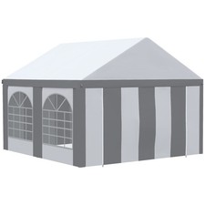Outsunny 4 x 4m Party Tent, Marquee Gazebo with Sides, Windows and Double Doors