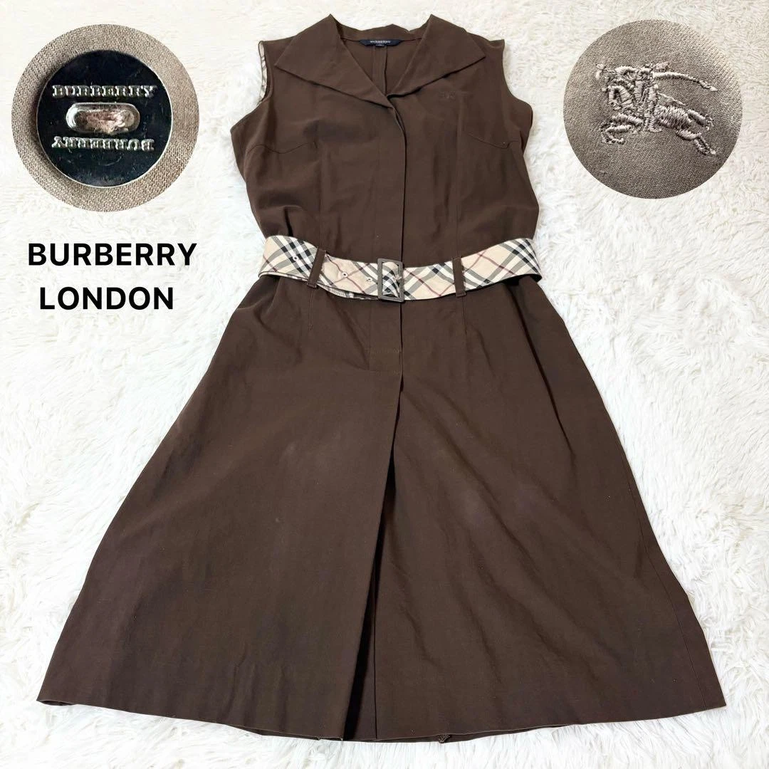 Abito lungo Burberry London Nova check cotone poliuretano 38 M (US:S) 045498d