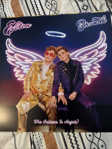 Elton John Who Believes In Angels? Neon Purple Vinyl And Signed Card