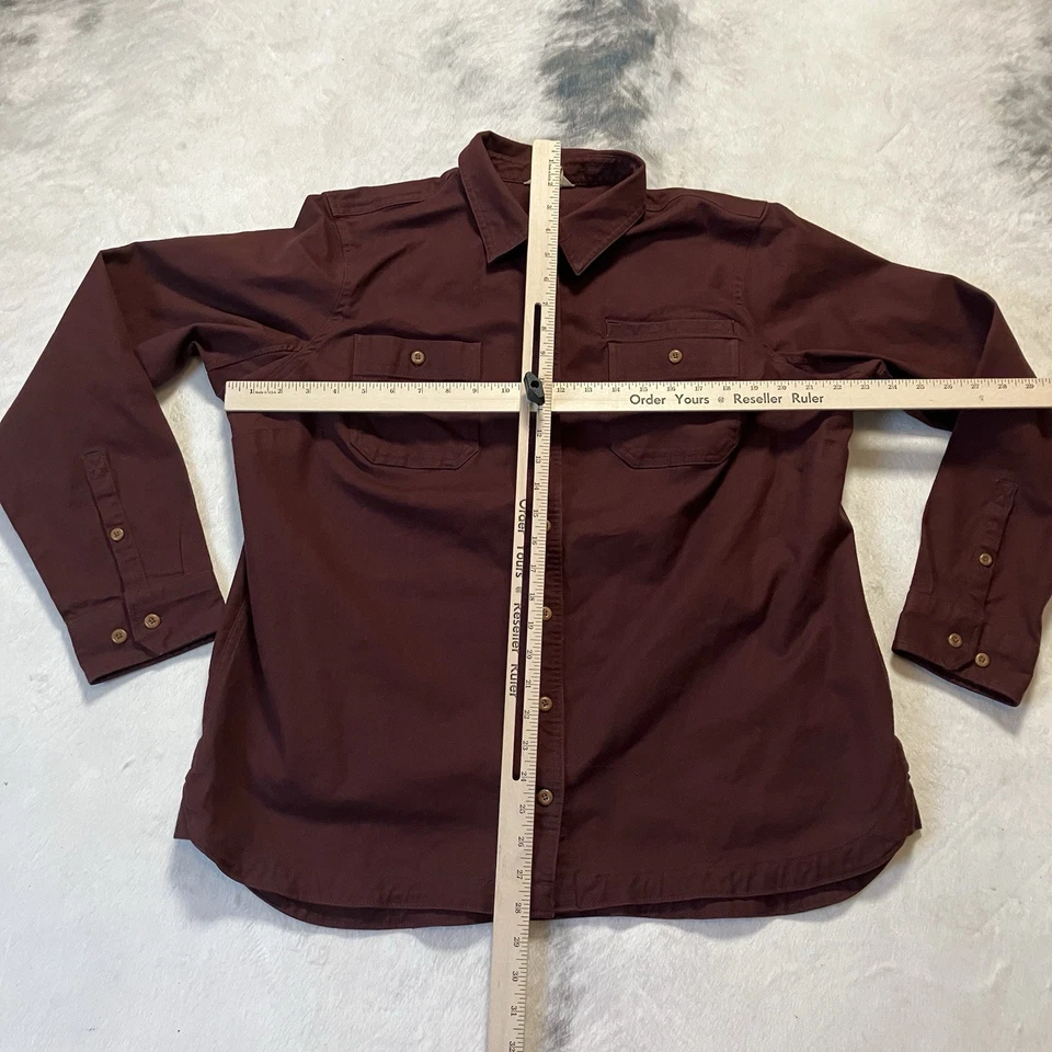Cazadora Duluth Trading para mujer talla XL borgoña botón frontal mezcla de algodón básica Foto 2 de 4