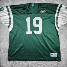 VINTAGE New York Jets Jersey Mens 56 Green Champion Keyshawn Johnson 19 Football