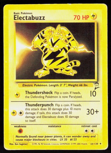 Electabuzz 24/130 Base Set 2 Pokemon - Rare HP
