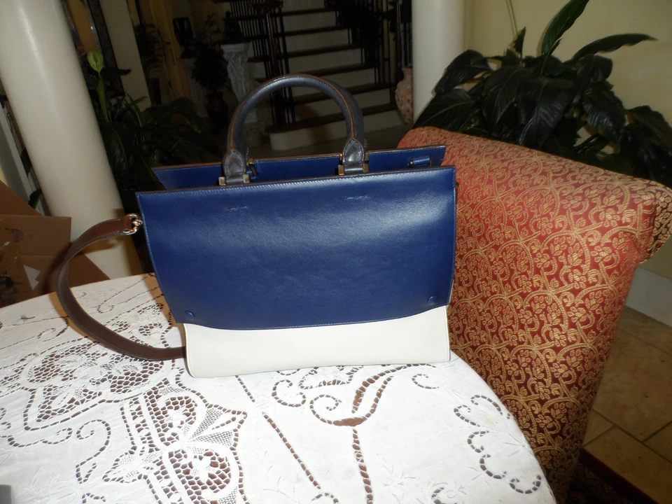 Nuevo Bolso Victoria Beckham Azul Marino/Beige Cuero de becerro Asa Superior Foto 4 de 4