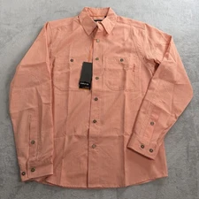 NWT Orvis Tech Chambray Long Sleeve Work Shirt Mens S Small ORG PNK Trout Bum