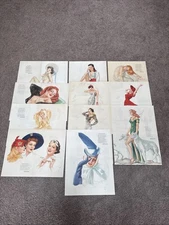 VTG 1940s Esquire Varga Girls Pinup Lot Of 11 Posters 17x13 WWII Era ORIGINAL