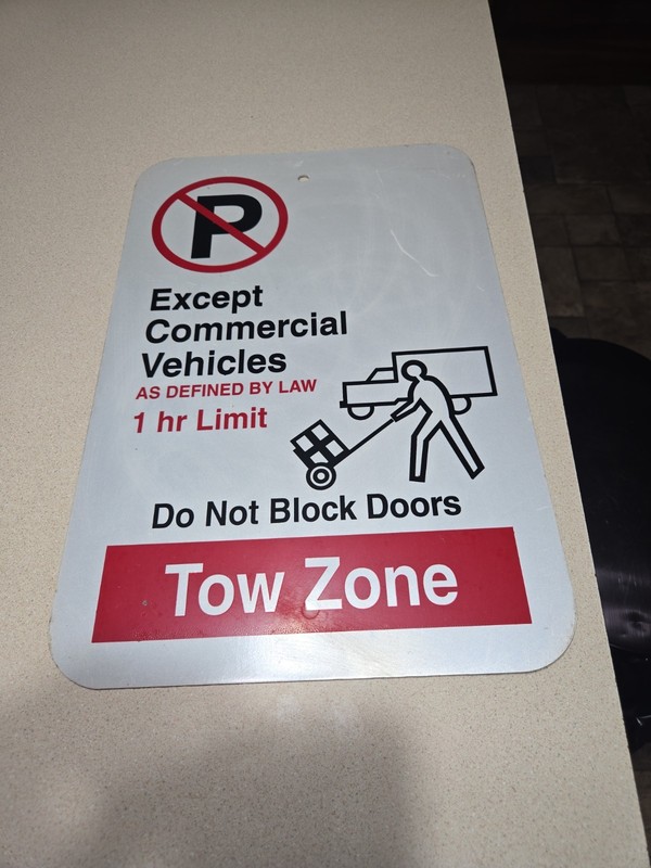 Authentic retired street signs No Parking  1hr  PARKING TOW ZONE