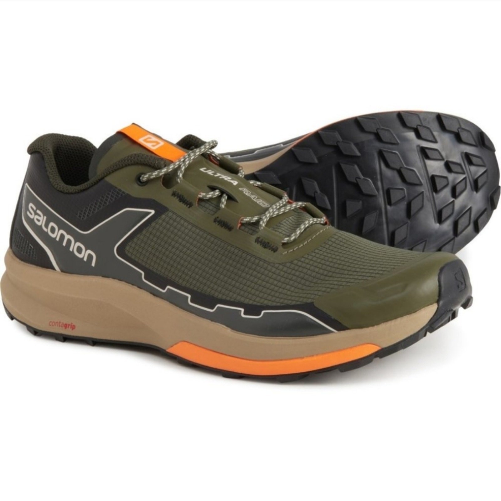 Scarpe da trail running Salomon Ultra Raid arancione oliva Ortholite sneakers 11 5