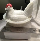 Vintage Milk Glass Westmoreland Hen on Nest White
