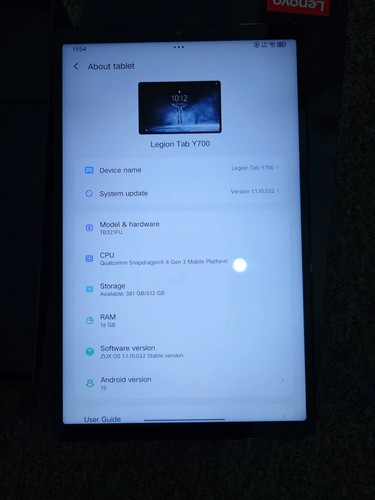 Lenovo Legion Y700 2025 Gaming Tablet Snapdragon 8 Gen 3 - Picture 2 of 7