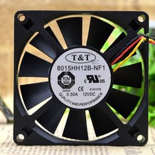 New T T 8015HH12B-NF1 DC12V 0.50A 3-Wire Cooling Fan QW
