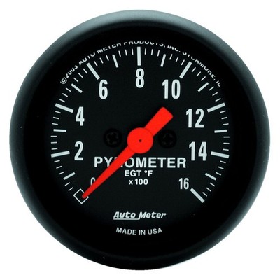 Auto Meter 2654 Z-Series 2-1/16'' EGT Pyrometer Gauge, 0-1600 F