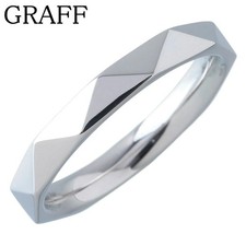GRAFF Laurence Signature Wide Wedding Band Ring K18 White Gold US6.25-6.5
